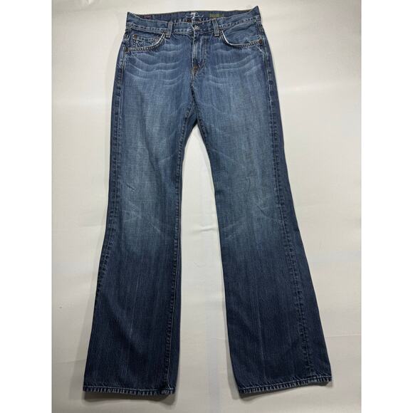 7 For All Mankind Men's Bootcut Blue Denim Jeans - Size 32x33 - Picture 1 of 5